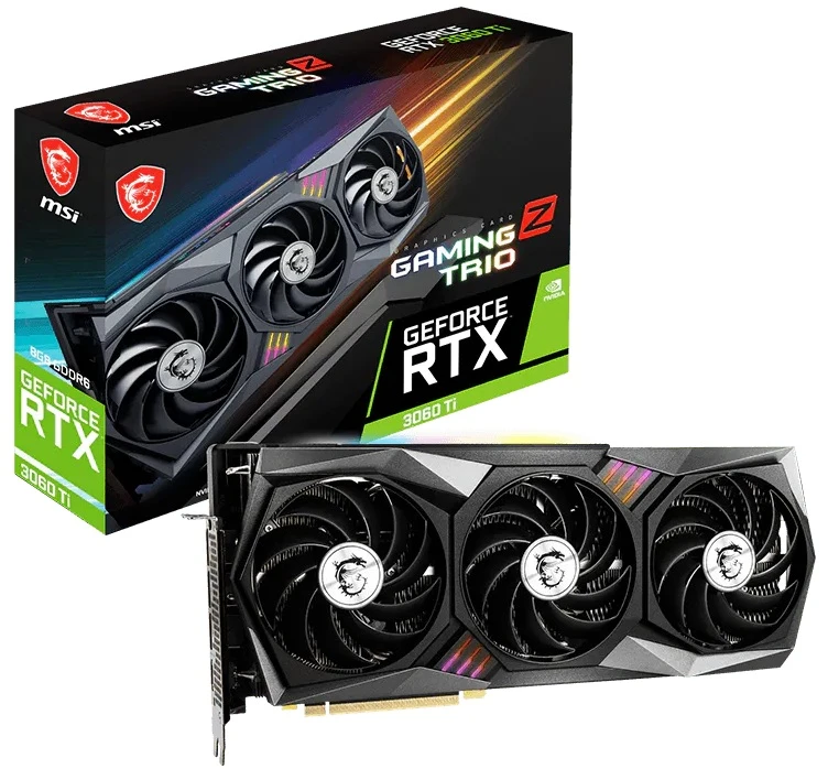 Флагманска видео карта MSI GeForce RTX 3060 Ti GAMING Z TRIO 8G LHR.